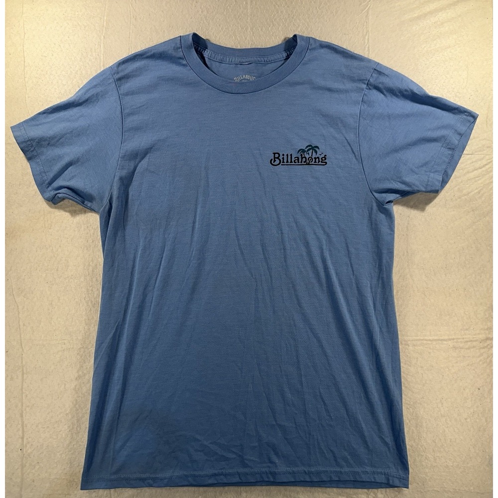 Billabong Florida Men's Medium Blue Graphic T Shirt Palm Trees Surf Skatewear